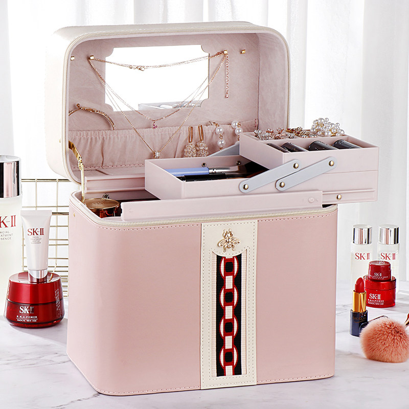 New color color color color color color color color color makeup package convenient large capacity cosmetic container box multi-layer in super-firewood jewelry box exquisite