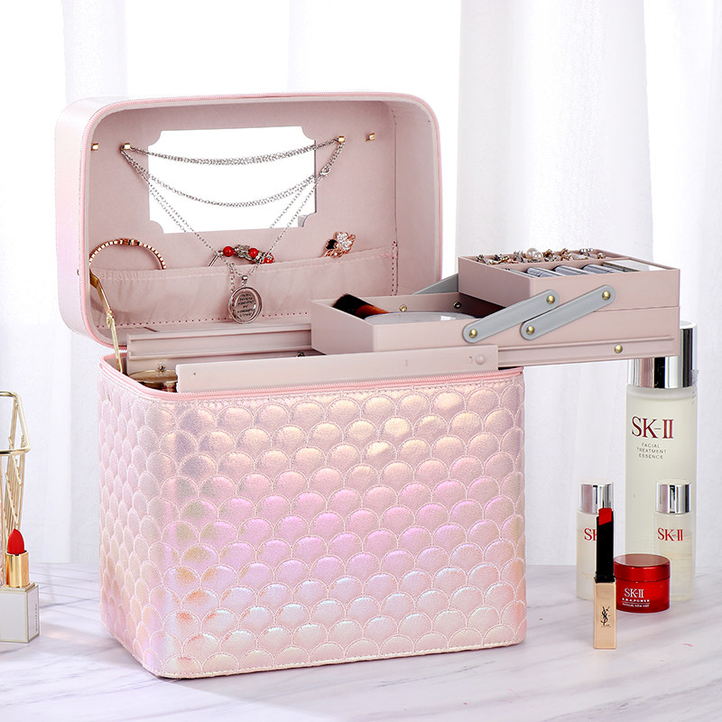 South Korea's new Internet Red Hand Makeup Bag Ins Wind Super Fire Discoloration Makeup Case Large Capacity Cosmetic Containing box