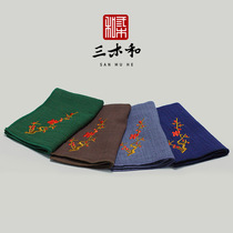 Miki and tea towel cloth Cotton and linen thickened Kung Fu tea towel Chinese style Zen embroidery tea towel rag linen