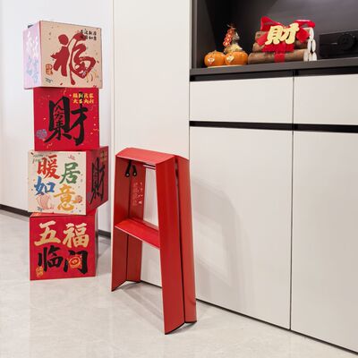 A foldable, thickened and thickened aluminum alloy small ladder storage rack of the same style as the Hasegawa ladder