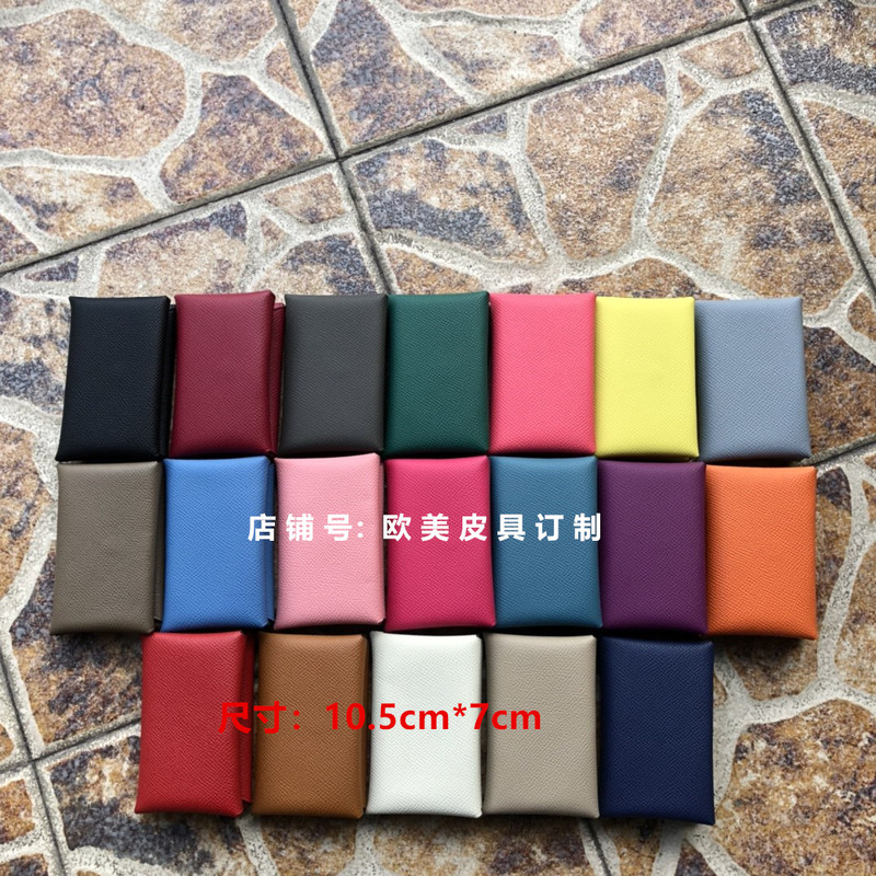 Free Shipping 2023 New Model Card Holder Palm Print Imported Epsom Leather Calvi Snap Button Bi-Fold Business Card Holder Coin Purse