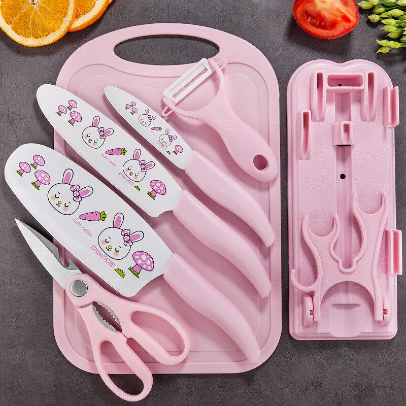 Kitchen knife cutting board two-in-one cutting board combination kitchen tool household baby fruit knife baby food supplement knife set