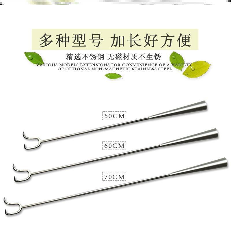  Long handle meat hook Iron hook Meat hook Special meat braised short wooden handle Beef and mutton fried meat handmade chef