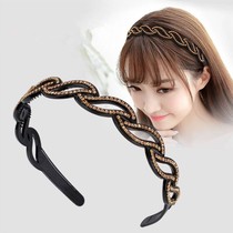 Korean version of braided hair hoop rhinestone simple non-slip willow leaf head hoop wash face with teeth hair clip head clip hairclip