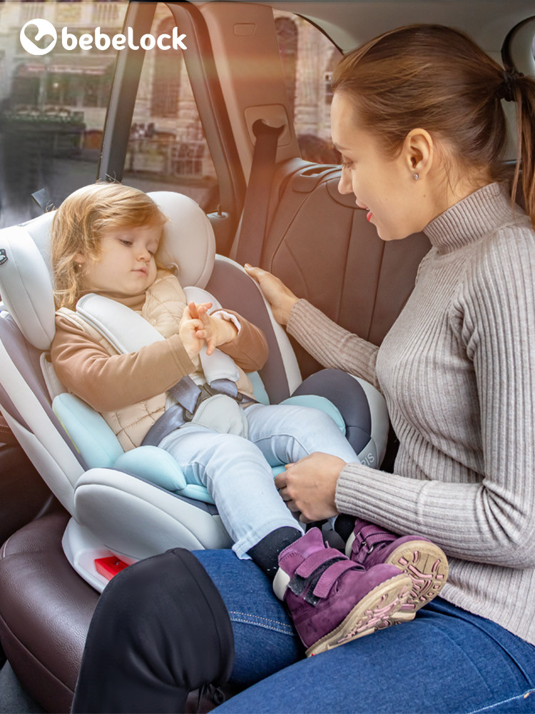 Bebelock Kids Safety Seat for Cars, Suitable for Babies Aged 0-4-12 Years, 360-Degree Rotation, Can Sit and Lie down