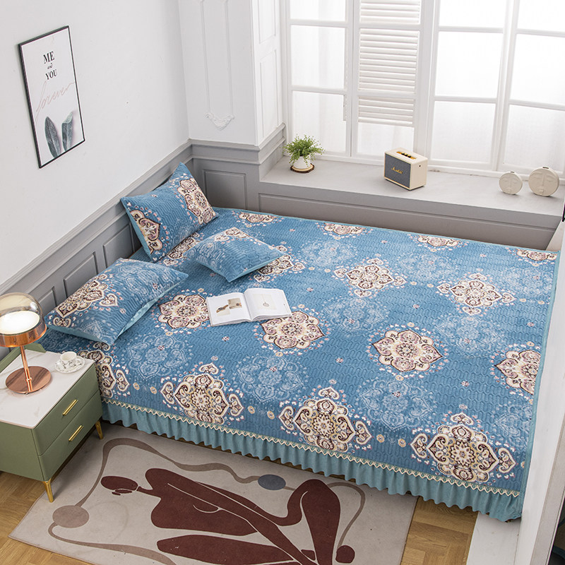 Anti-slip tatami bed cover single piece laminated quilted quilted bed cover Kang Hood Winter Non-slip Pit Hood Subbed Cover Custom Sheet