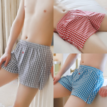 Underwear mens cotton arrow pants loose large size boxer summer comfortable personality fashion plaid boxer shorts head