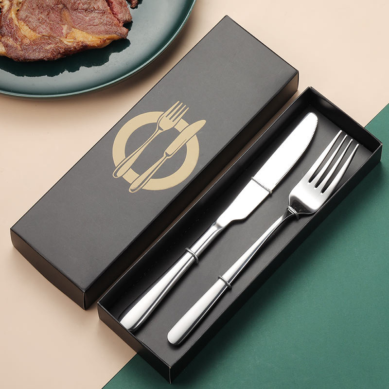 304 Stainless Steel Knife and Fork Set, Thickened New Model, Quentin Steak Knife and Fork Set, Dinner Fork and Knife Gift Box, Western Tableware