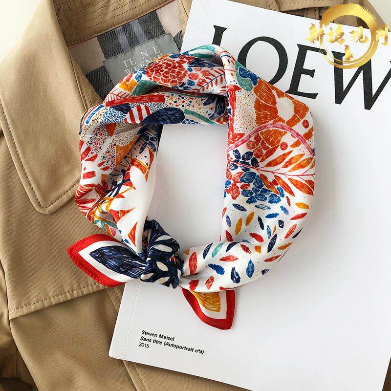 Hangzhou Silk Women's Spring Fall Han Edition 100 lap seven colored scarves with small scarves of real silk mulberry silk scarves