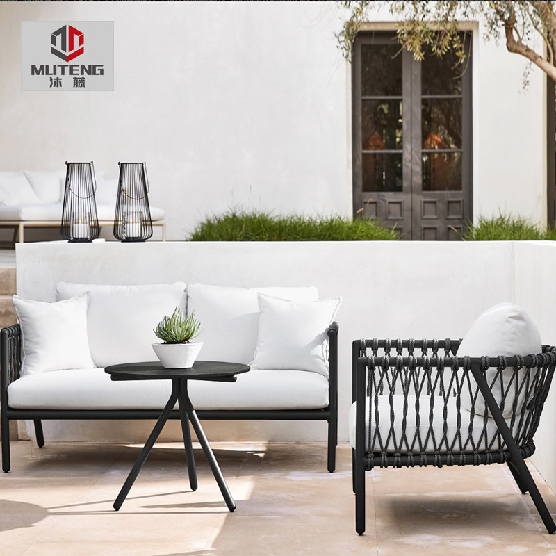 Outdoor sofa leisure rattan rattan chair sunscreen waterproof villa balcony terrace courtyard outdoor sofa combination furniture