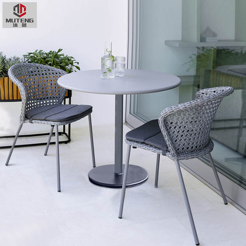 Outdoor table and chair combination courtyard rattan chair three-piece set leisure open-air outdoor rattan chair garden balcony small table and chair