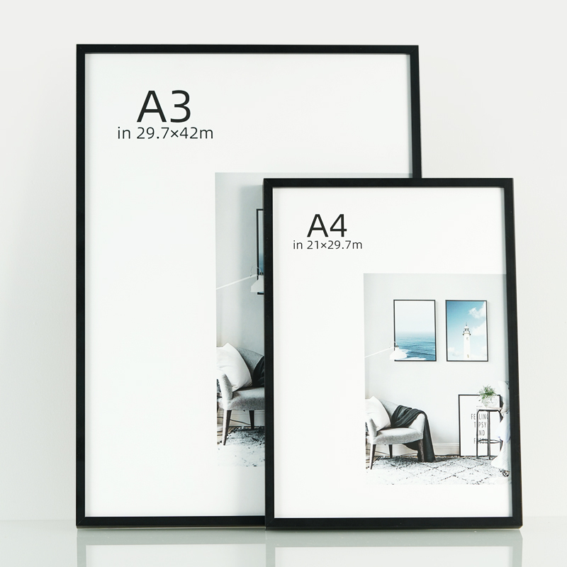 Metal A3 Business License Frame for Original and Duplicate Copies, Wall-Mounted Patent A4 Certificate Photo Frame, Tabletop Poster Frame, Wall-Mounted