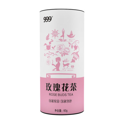 999玫瑰花茶干玫瑰泡水茶小包装玫瑰花冠茶三九优选旗舰店罐装茶