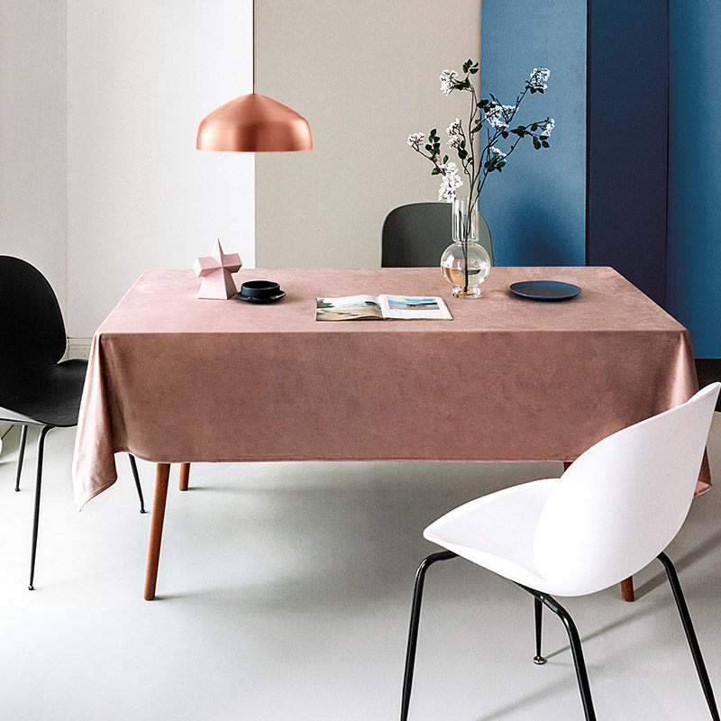 Meet Jiangnan velvet table cloth Nordic pure color living room thickened tea tea cloth brief modern day goose down dust cover