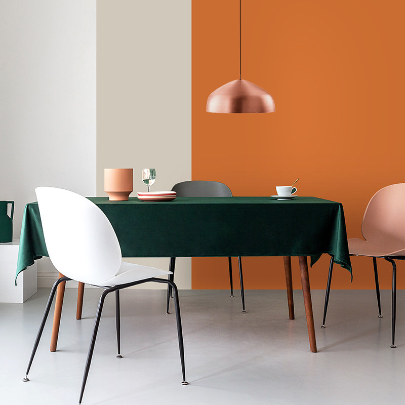 Velvet table cloth light and thickened anti-burn West table cushion pure color upscale simple round table rectangular tea table cloth
