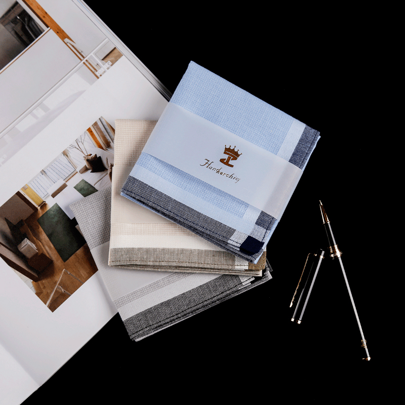 In the past seasons, moisturizing men's cotton handkerchiefs, simple and environmentally friendly, sweat-absorbing, sweat-wiping squares, cotton gift boxes, men's handkerchiefs