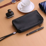 Кожаная маленькая сумка клатч, бумажник, вместительная и большая трендовая барсетка, воловья кожа