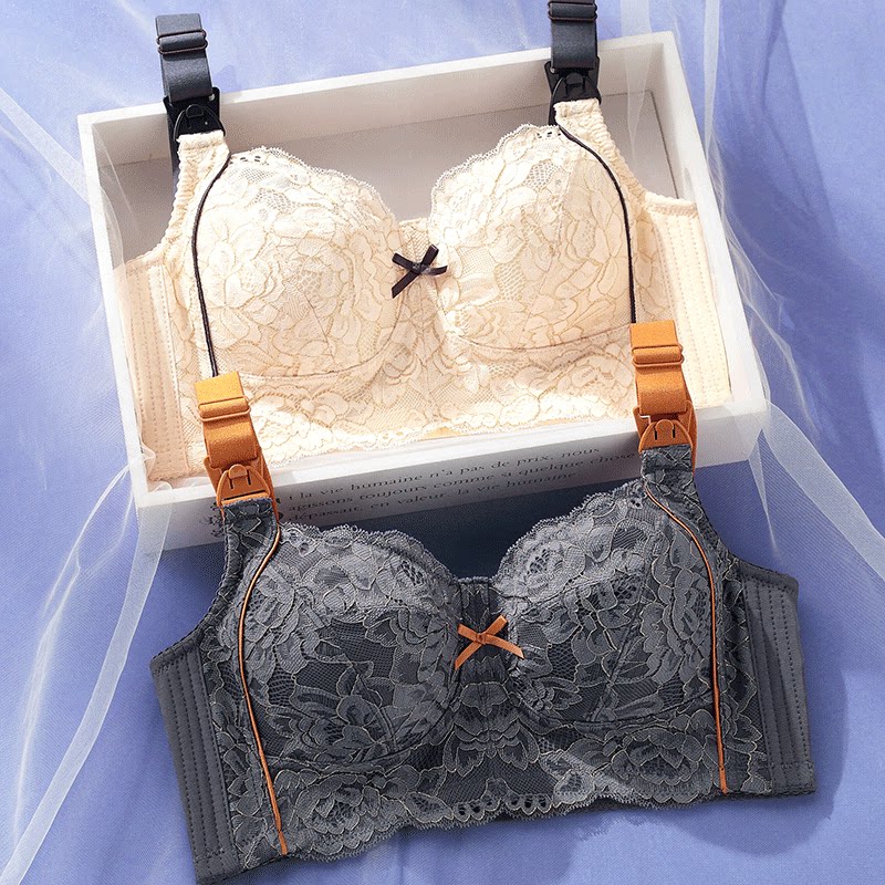 Breastfeeding underwear gathers anti-sagging shapely push-up big breasts show small thin section women's bra full cup postpartum breastfeeding Austria