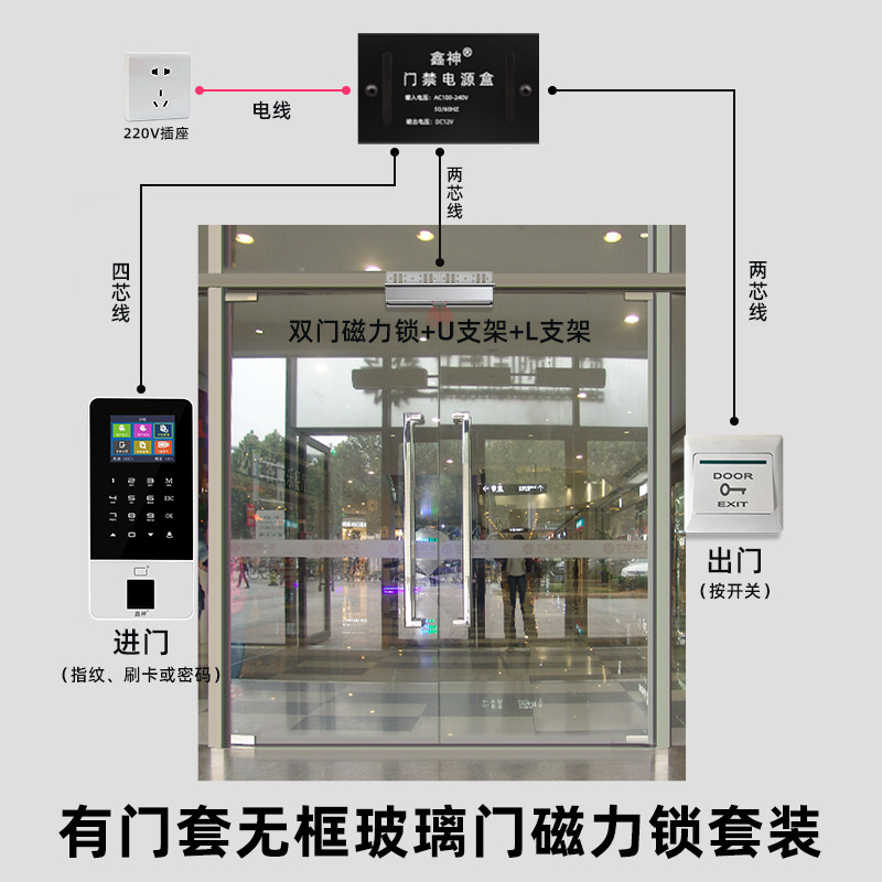 公司大门如何选择合适的无框玻璃门门禁系统?-门禁系统套装-淘宝百科网