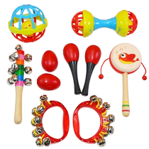 Baby pursuit toy soft rubber hand grasping red ball training 0-1 year old newborn baby 3 months old 6 sand hammer hand bell 8