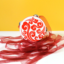 Xinjiang ethnic dance tambourine streamer hand drum childrens props Dunhuang drum Feitian music drum tassel double row tambourine