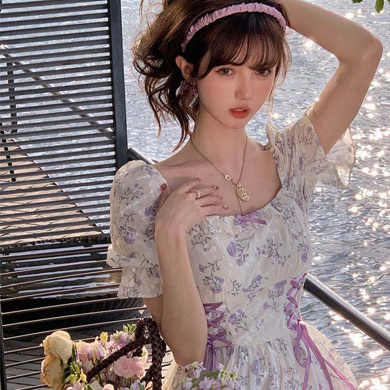 Superfairy Romantic Temperament with Bubbly Cuff Princess Leia Princess Skirt Woman cashierata Cassera Cassera for a long skirt