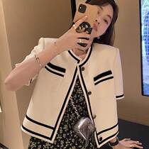 Huafg Xiaoxiang Wind name Yuanyuan Short jacket woman 2022 New summer clothes Korean version Fashion hit with short sleeve blouses