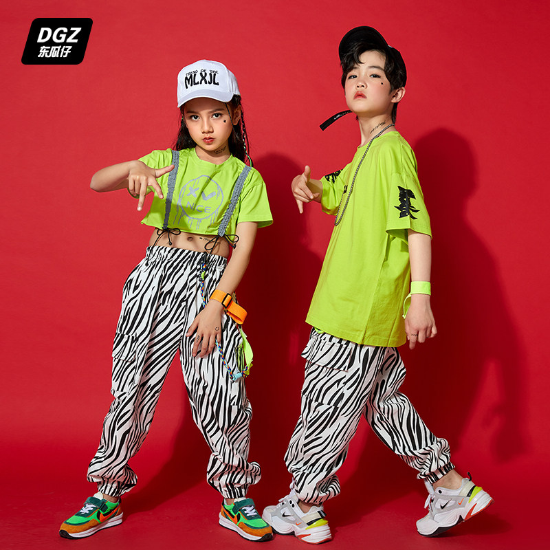 Boys hip-hop suits children's hiphop children's clothing summer Children's Day performance girls hip-hop catwalk clothes clothes tide