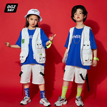 Boy hip-hop street dance suit Young baby horse three-piece boy handsome walking dress girl jazz dress