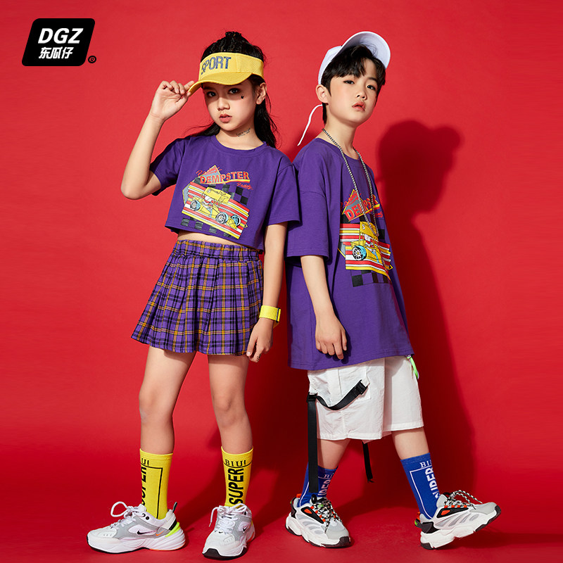 Primary and secondary school sports meeting June 1 Children's Day performance clothing girls cheerleading jazz dance clothing men's hip-hop suit summer
