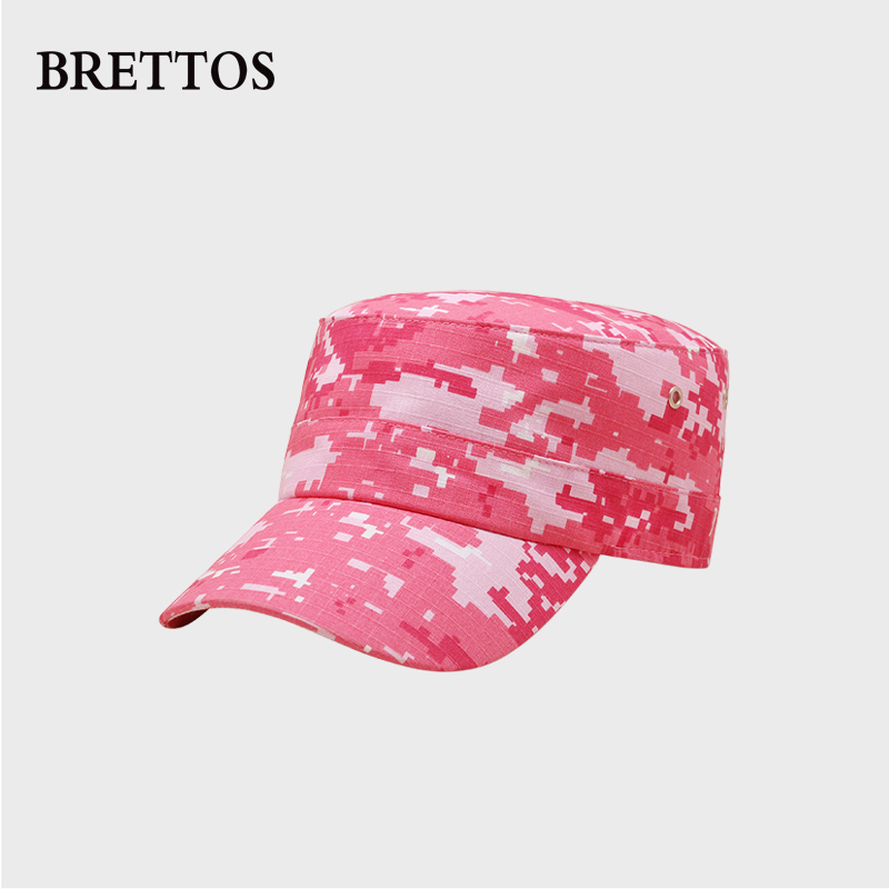 BRETTOS Xinjiang cotton camouflage flat-top military cap outdoor military training hat male military fan cap camouflage sunshade cap