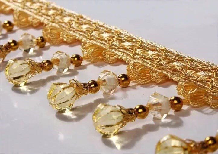 2023 European curtain lace bead bead lace flowing Su edge ear auxiliary pendant decoration accessories pumpkin