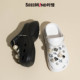 Slow Black Thick-Soled Shoes Croc Women's 2024 New Summer Outerwear Rhinestone Sandals Slippers Women's Soft Bottom ເພີ່ມຂຶ້ນ