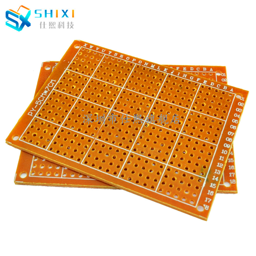 5 * 7CM universal circuit board single side 5X7 hole board PCB bakelite 1 2MM thick HB rubber board