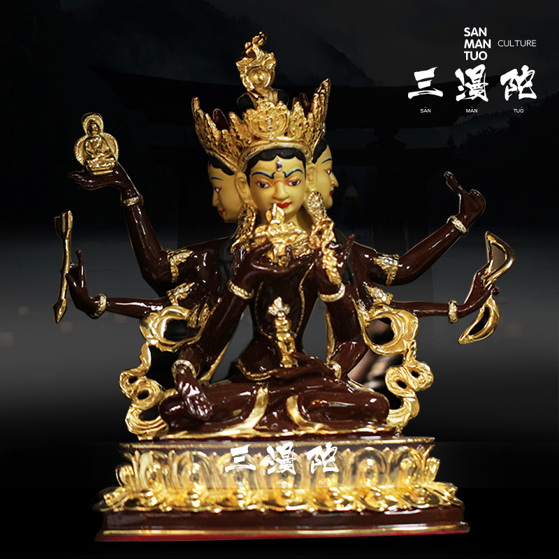 Tibetan eight-armed statue of the Buddha mother Buddha statue Nepalese craftsmanship Tantric copper gilt Buddha top statue of Saint Dharani statue ornament