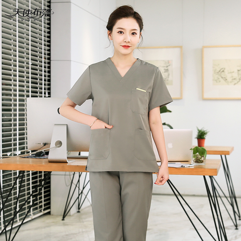 Operating room hand washing clothes women's short-sleeved beauty salon surgical clothes men's surgery stomatologist overalls doctor brush hand clothes - Taobao