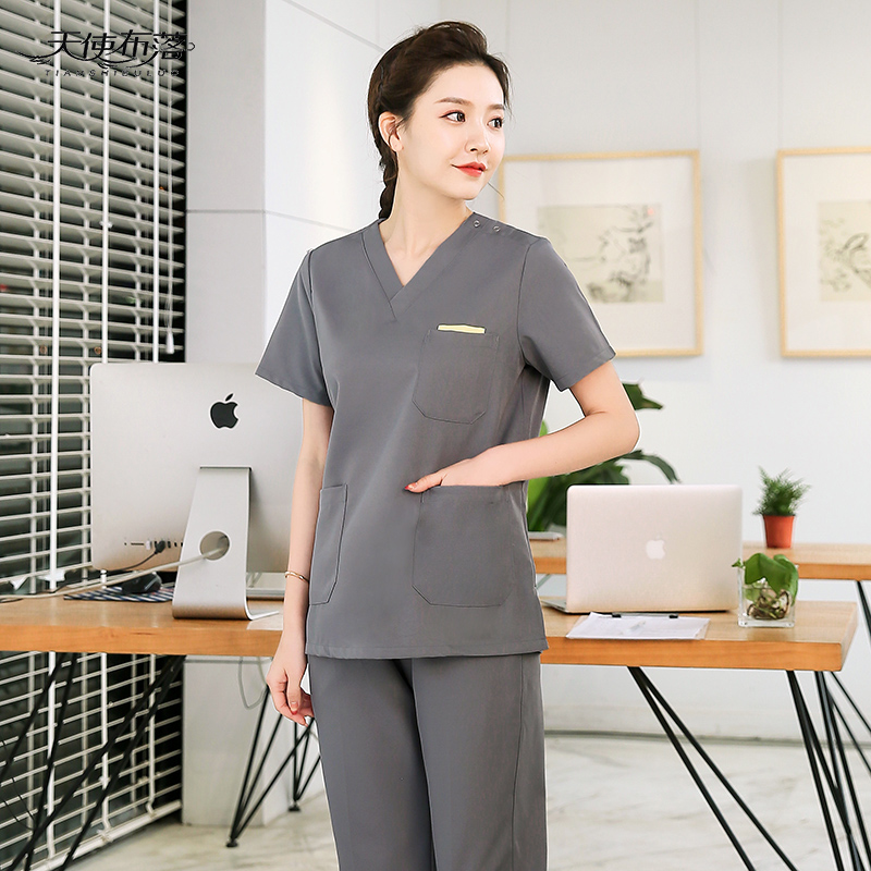 Hand washing clothes Women's long-sleeved operating room suit Nurse summer thin dental surgical clothes Men's doctor brush hand clothes