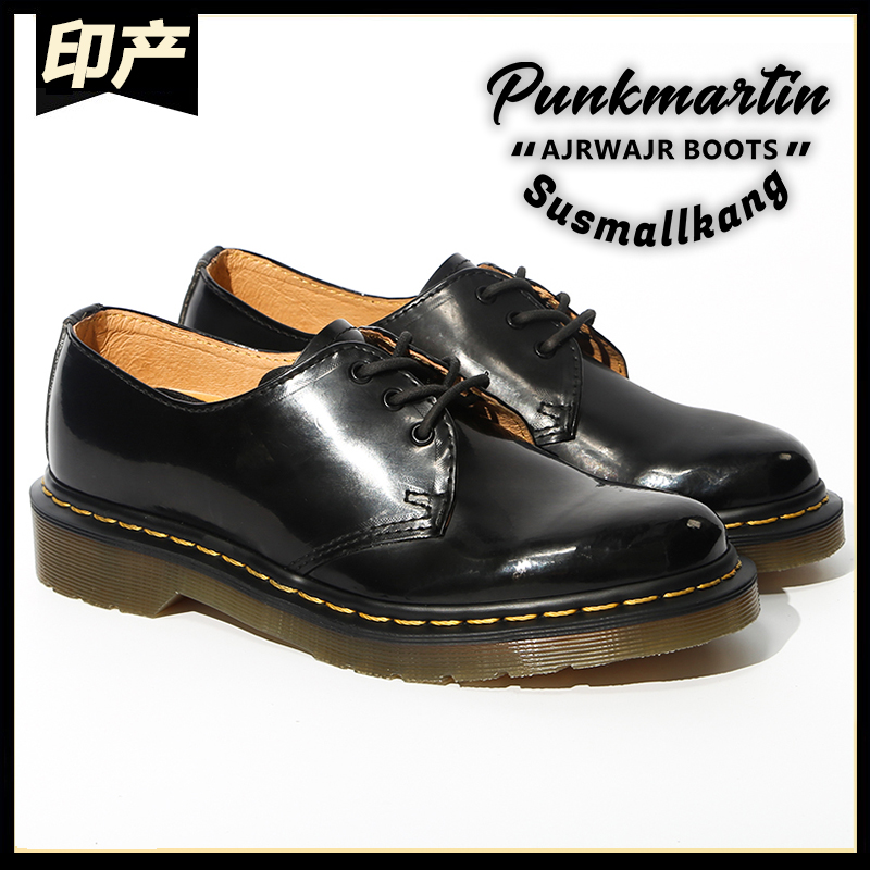 Dr Classic section 1461 Low Gang Lacquer Leather Bright Leather 3 Holes Martin Boots Martens male and female lovers Lacing Short Boots