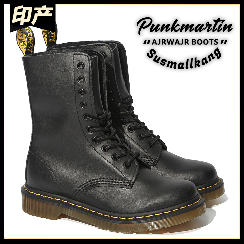 Dr ten holes 1490 Inlenty wind Martens Martin boots 10 holes in cylinder high cylinder soft leather male and female short boots Chains