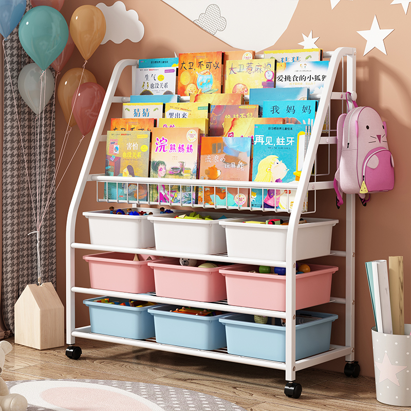 Children's bookshelves Plover Toys Containing shelf Divine Instrumental Toddler Toddler Baby Storage Iron Art Bookcase Multilayer Classification
