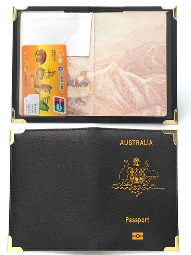 Новая иностранная торговля единичный австралийский паспорт кожаный кожа Ultra -Light Portable Passport Book