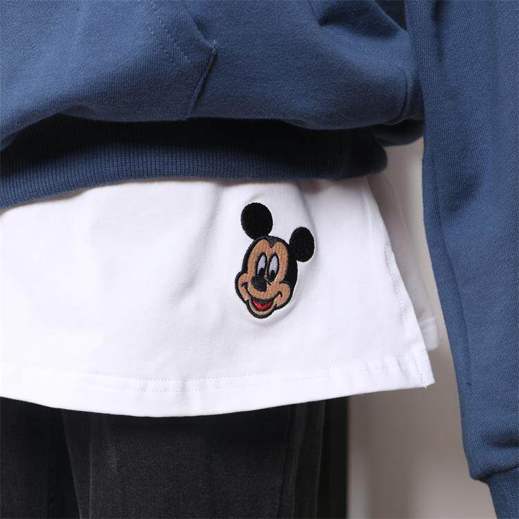 Winter mid-length Korean version of the white side long-sleeved top with fake two-piece curtain sweater with female bottoming artifact net red