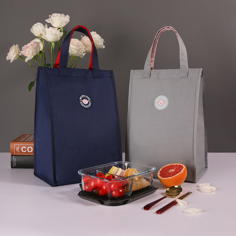 Lunch box bag hand insulation thick bento bag office workers Japanese style with meal rice aluminum foil hand carry summer handbag