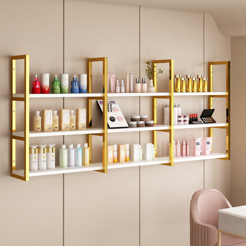 Iron Wall-Mounted Storage Rack for Cosmetics and Nail Products, Wall-Mounted Multi-Layer Floating Shelf, Decorative Display Rack Iron Wall-Mounted Storage Rack for Cosmetics and Nail Products, Wall-Mounted Multi-Layer Floating Shelf, Decorative Display Rack