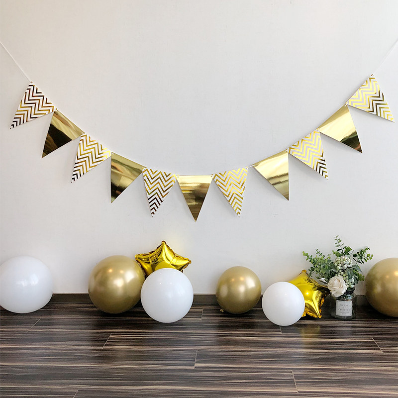 happy birthday letter banner fishtail flag pendant Children's birthday party decoration dovetail pull flag
