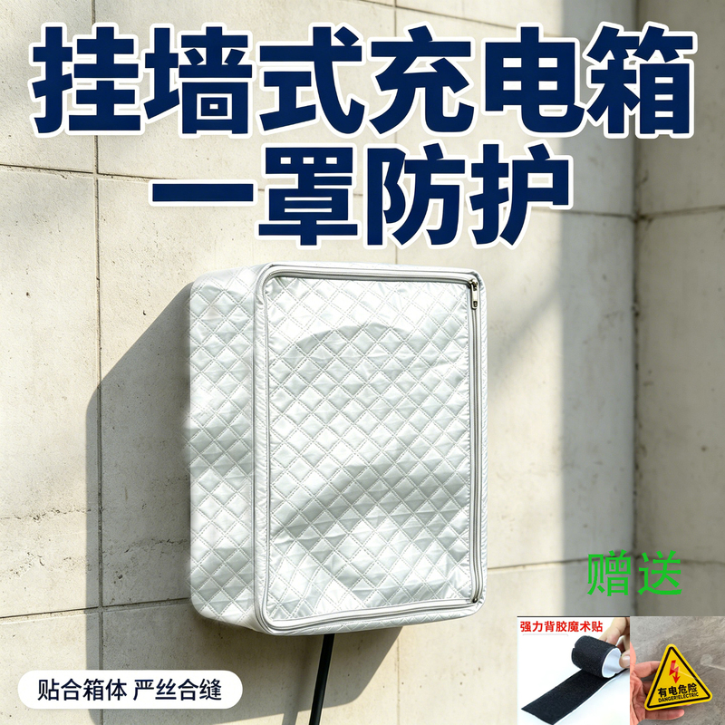 Zippered Charging Box Protective Cover, New Energy Charging Box, Outdoor Rainproof Aluminum Film, Thickened Wall-Mounted Cover