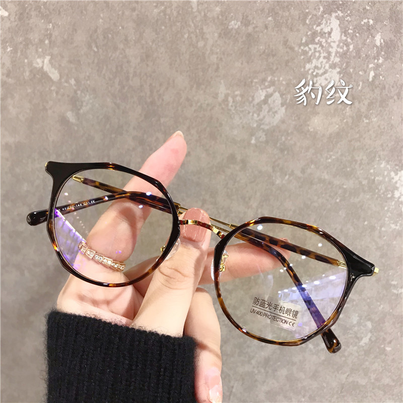 Small frame BAO WEN color myopia glasses women can be equipped with the degree of Korean version of the tide retro round face makeup net red eye frame