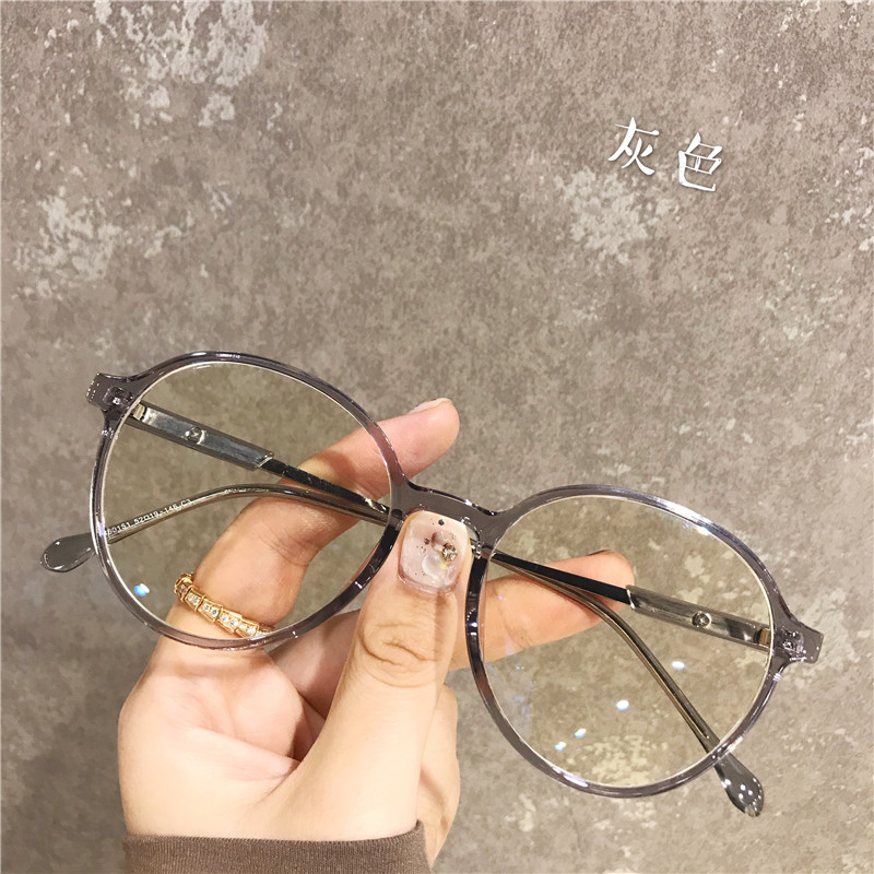 Transparent myopia glasses female retro art can be equipped with degree of color, shade face and shan frame network red in wind