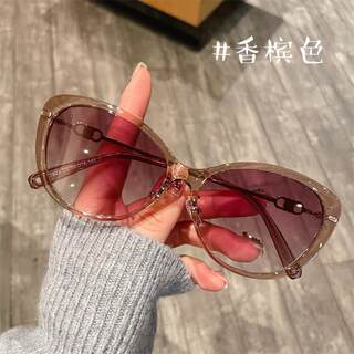 High-Quality Polarized Lightweight Retro Thin-Frame Sunglasses with Oval Brown Frames, High-End Feel, Uv Protection, and a Sense of Luxury