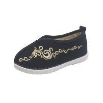 Autumn New Childrens Hanfu Shoes Chinese Style Boys Ancient Style Embroidered Shoes Boys Plus Velvet Shoes Baby Warm Shoes